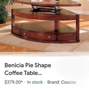 BERNICE PIE SHAPE COFFEE TABLE